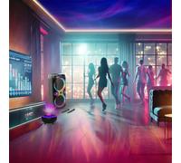 Pack Karaoké Enceinte 1000W USB Bluetooth TWS Ibiza Sound COLUMBA-KARAOKE - 2 Micros Sans Fil - Enceinte Lumineuse Nebula Fête