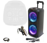 Pack Karaoké Enceinte Bluetooth USB AUX SD TWS sur Batterie 600W - 2 Micros - Enfant Cadeau Boum Anniversaire Noël Fête Musique