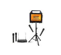 Pack Karaoké Enceinte Ecran 2 micros sans fil Bluetooth KARAVISION sur Pied - Système micros sans fil PARTY-200UHF - Soirée