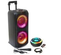 Pack Karaoke Enceinte portable Bluetooth Ibiza VENUS600 600W USB SD - 1 Mini enceinte Lumineuse - Câble - Fête maison