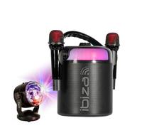 Pack Karaoké Enceinte Portable Ibiza Sound Bluetooth KARAHOME-BK 120W USB 2 Micros sans fil - Effet Astro Multicolore