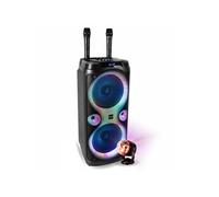 Pack Karaoké Enceinte USB Bluetooth TWS 1000W COLUMBA-KARAOKE - 2 Micros Sans Fil - Boule Disco RGB - Enfant Fête Soirée