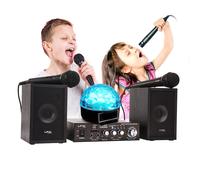 Pack Karaoké Enfant Ibiza sound 2x50W STAR2MKII, Port USB/SD avec contrôles, Jeu de lumière BALL6 multi LED RVB