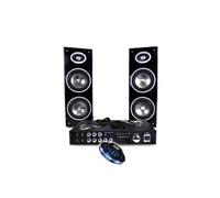 Pack Karaoké Enfants Adultes Complet avec Lumière LED - Amplificateur, 2 Enceintes 300W + 2 micros - Longueur 3M - LTC STAR3D-BT