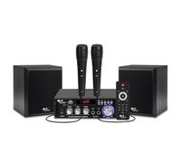 Pack Karaoké Enfants Evidence Acoustics EA-MYKARAOKE 80W Amplificateur Bluetooth USB, 2 Enceintes, 2 micros Fils pour Chanter