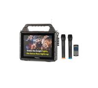 Pack Karaoké KARAVISION - Enceinte 150W Karaoke sans Fil Nomade avec écran, 2 Micros VHF - Bluetooth USB SD RADIO FM