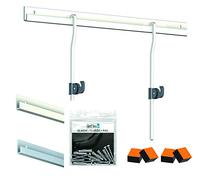 Pack/Kit Cimaise Classic Plus Rail Atiteq - Accrochage Tout compris Haut de Gamme - Tige 4mm 150 cm - 200 Kg (4 Mètres, Blanc)