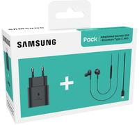 Pack Kit Piéton Type C Akg + Tête De Charge Rapide, Noir, Écouteurs Intra Auriculaires Filaires 3.5Mm Avec Embouts Tailles S, M Et L, Base Secteur Rapide 25W Avec Adaptateur Usb C[CAS6210887]