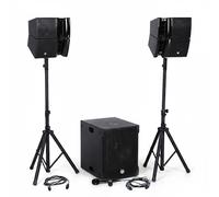 Pack Kit Sonorisation 1200W DJ complet BM SONIC BMS15-HORN , Enceintes satellites, Caisson 38cm USB/Bluetooth, Supports Câbles