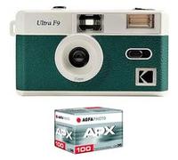 Kodak Appareil photo Pack F9 35mm – Pellicule APX 100 36 poses – Vert, objectif grand-angle fixe