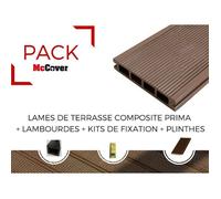 PACK lame de terrasse composite Prima - L: 220 cm - l: 12 cm - E: 19 mm - Chocolat