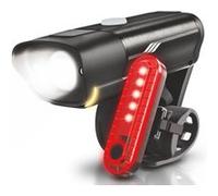 Pack lampes vélo AV/AR rechargeables. Boitier AV en aluminium. G