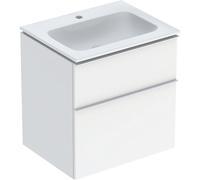 Pack lav slim 60 cm avc mbl Geberit iCon 2T et siphon poignée Blanc Blanc br. - GEBERIT 502.335.01.1
