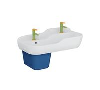 Pack lavabo pour enfant Sento Kids 85 cm + cache siphon + Mitigeur lavabo jaune et vert