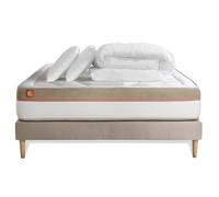 Pack LE COSY 200 x 200 cm sommier kit Beige - 30cm - Mmoire de forme - Confort durable - Sommier kit Beige - Avec couette et oreillers