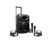 pack led ibiza port10vhf-bt karaoké mobile 500w usb/mp3 + 2 mini strobes lytor