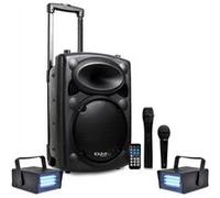 pack led ibiza port10vhf-bt karaoké mobile 500w usb/mp3 + 2 mini strobes lytor G
