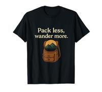 Pack Less Wander More Minimalist Sac à Dos de Voyage Graphique T-Shirt