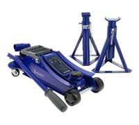 Pack Levage Michelin : 1 Cric Hydraulique Roulant 1,8t + 2 Chandelles Fixes 2t