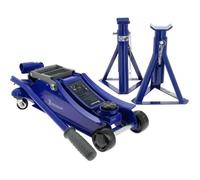 Pack Levage Michelin : 1 Cric Hydraulique Roulant 1,8t + 2 Chandelles Fixes 2t