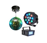 Pack LIGHT Boule à facettes 20cm + Mini strobe + PAR-MINI-RGBW