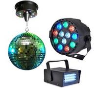 Pack LIGHT Boule à facettes 30cm + Mini strobe + PAR-MINI-RGBW G