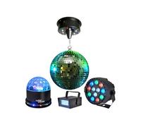 Pack LIGHT Boule à facettes 30cm + Mini strobe + SUNMAGIC + PAR-MINI-RGBW
