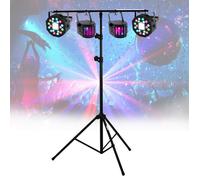 Pack light DJ 4 jeux de lumière compacts et puissants, 1 Portique robuste - PA DJ SONO MIX LED Soirée anniversaire mariage, Bar