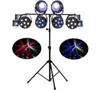 Pack light DJ - LYTOR - Parled Projecteur Astro - 6 effets LED compacts - RGBA/RGB + stroboscopes - Pied portique inclus