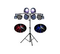 PARTY LIGHT - Pack light DJ 6 jeux de lumière compacts et puissants + 1 Portique DJ robuste - PA DJ SONO MIX LED idéal soirée anniversaire mariage - Bar led club disco