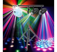 PACK LIGHT EFFETS DERBY 4 LEDs RGBW + 2 FLASH SMALL AIRSHIP + Portique