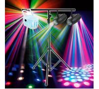 Pack light effets - VARYTEC - DERBY KOLOR - 2x DERBY 4 LEDs RGBW - 2x SMALL AIRSHIP 64 LEDs - Portique 110-280cm