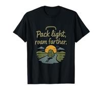 Pack Light Roam Farther Travel Wanderlust Design T-Shirt