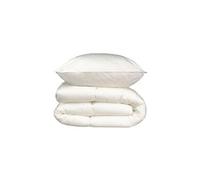 Pack linge de lit Microfibre - 1 Couette chaude 140x200 cm + 1 Oreiller 60x60 cm blanc