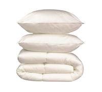 Cocoon Pack linge de lit Microfibre – 1 couette chaude 220x240 cm + 2 oreillers 60x60 cm blanc