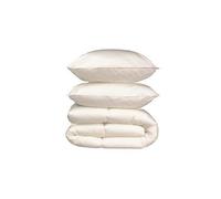 Cocoon Pack linge de lit Microfibre – 1 couette chaude 220x240 cm + 2 oreillers 60x60 cm blanc
