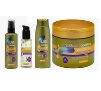 Pack lissant cheveux rebelles | Masque, shampooing, sérum, crème | Série Liss Frizz Control Deliplus [4 produits]