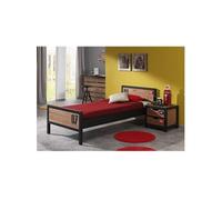 TCHAD - Pack Lit 90x200cm + Chevet en Pin Massif -