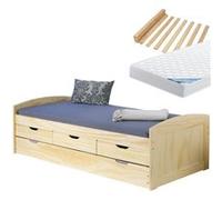 Pack Lit à Tiroirs 90x200 + 1 Matelas Ibiza - OLIVER - ALTOBUY G