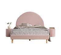 Lit Moon 140x200cm Rose avec pouf Multicolore