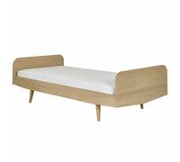 Pack Lit Avec Matelas Bois Massif Bizo Bois Naturel 90X190