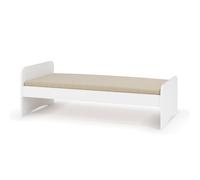 Pack Lit Avec Matelas Bois Massif Talia Blanc 90X190
