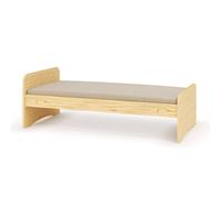 Pack Lit Avec Matelas Bois Massif Talia Bois 90X190