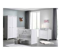 GASTON - Pack Lit Bébé 60x120cm + Commode + Armoire 2P - Altobuy Blanc