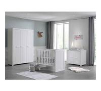 GASTON - Pack Lit Bébé 60x120cm + Commode + Armoire 3P - Altobuy Blanc