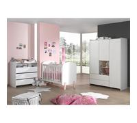 Pack - Lit Bébé 60x120cm, Commode, Plan à Langer & Armoire "Kiddy" Blanc