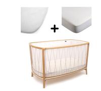 Pack lit bébé Kimi Desert + alèse et drap housse blanc