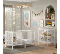 Lit évolutif - VIPACK - Meryl - 70x140 cm - Table à langer - Bois de hêtre blanc