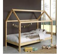 Vipack Dallas Lit Lp 90x200cm Naturel + Matelas Basic Cool 200x90cm Epaisseur 10cm