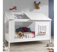 Pack - Lit Cabane Enfant & Sommier ""Housebed II"" 90x200cm Blanc